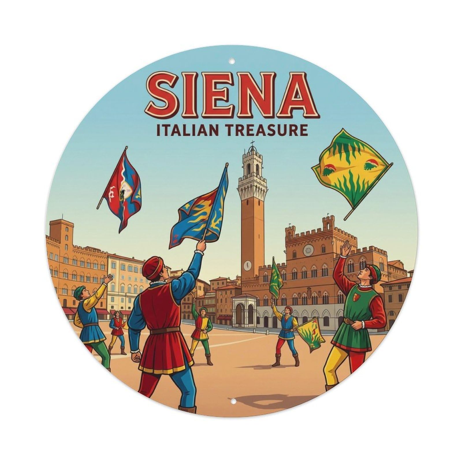Vintage Travel Siena Italy Wanderlust Metal Tin Sign