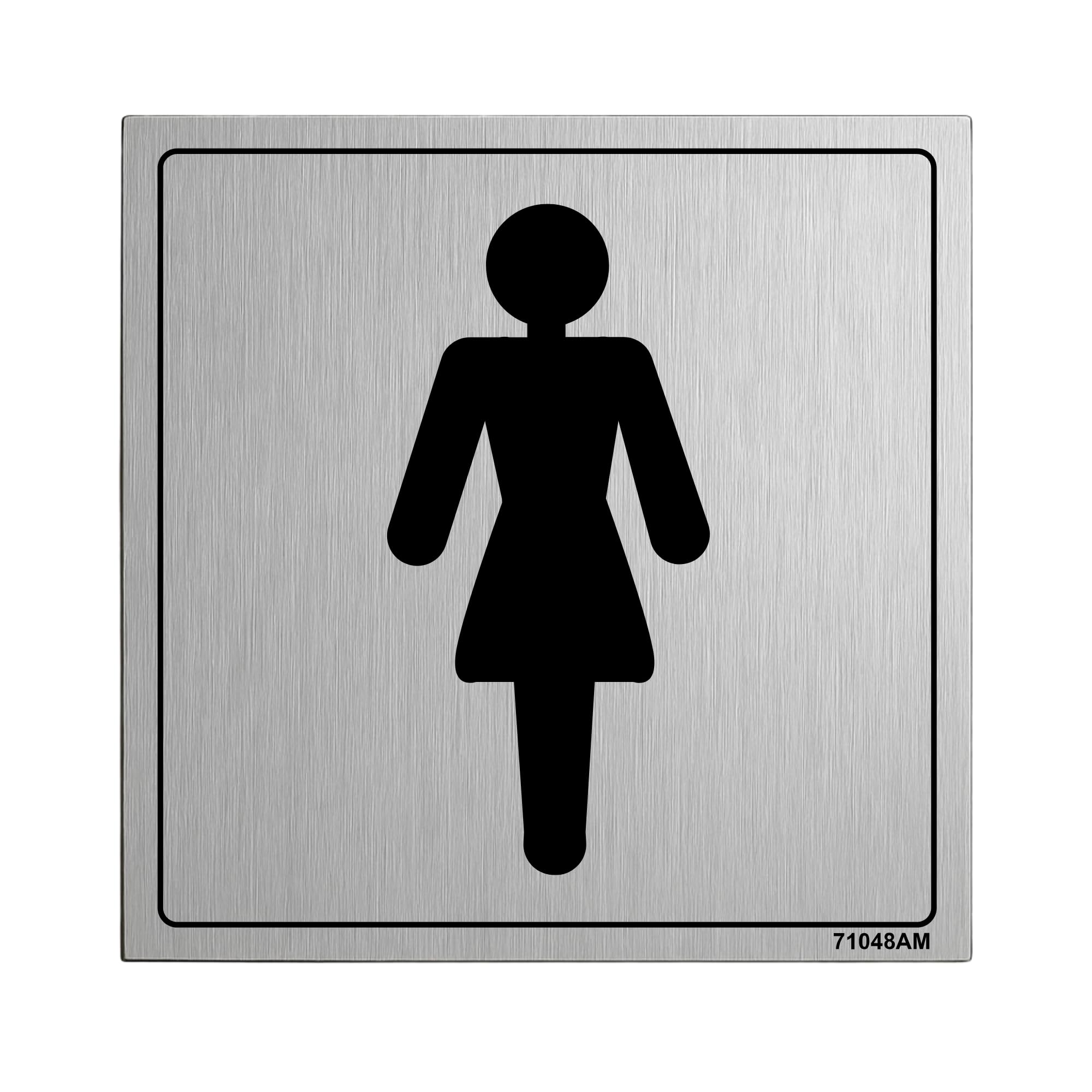 V Safety General Door-Ladies Toilet Sign - 150mm x 150mm - 3mm Brushed Alu Comp