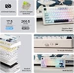 EPOMAKER x Aula F75 Clavier mécanique à joint, 75% Clavier de jeu à chaud sans fil avec Paddding & Knob, BT/2.4GHz/USB-C, RGB (Bleu clair, LEOBOG Commutateur de réaperie)