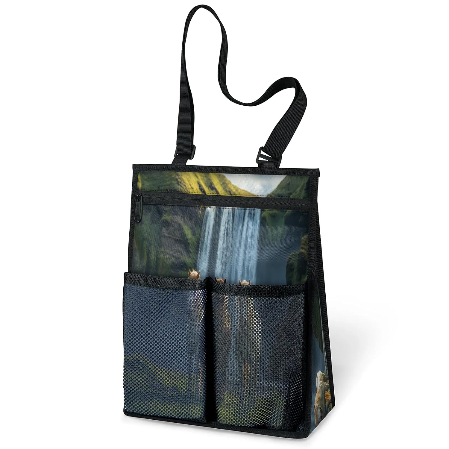 Ourtheme Horses Landscape Portable Shower Bag for Travel Gym Camp Beach Tote Shower Caddy Bags Hanging Toiletry Organizer