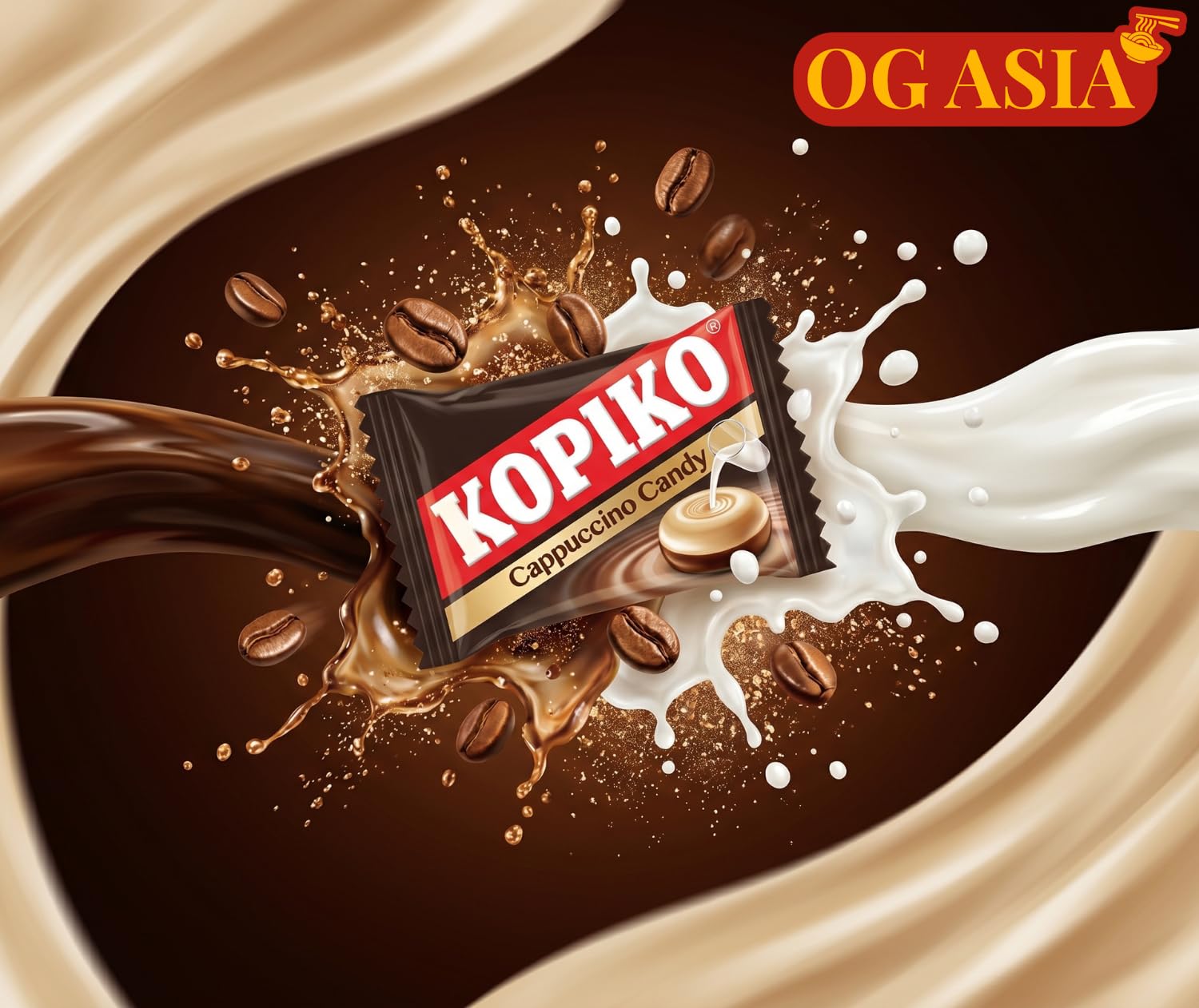 KOPIKO Cukierki do kawy Cappuccino - Autentyczne kawaowe przyjemności - OG ASIA - 175 g woreczek