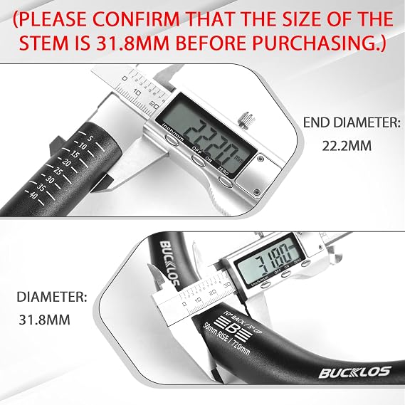 Mountain Bike MTB Handlebars 31.8/25.4mm - 20/30/50/90/100/120/160mm Rise
