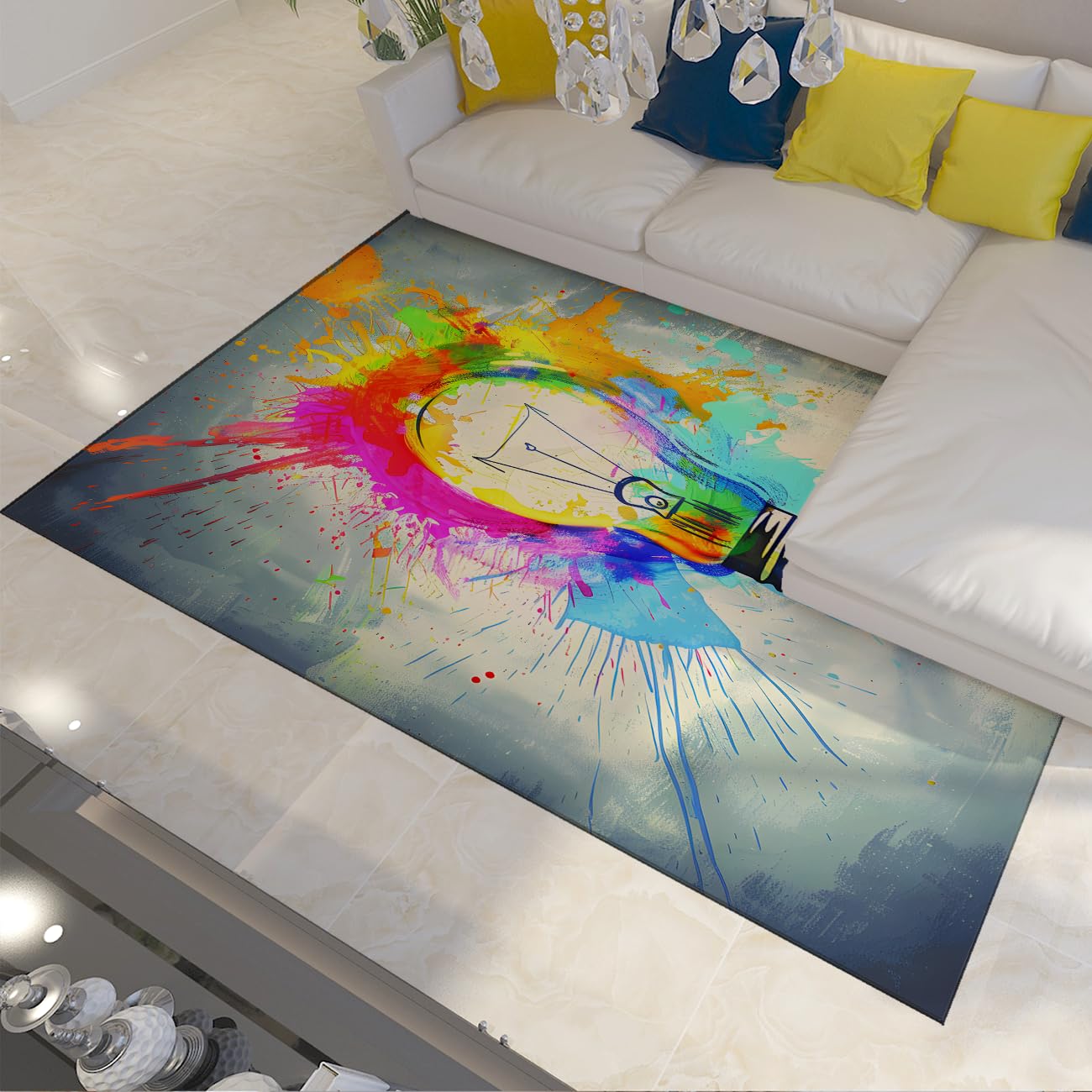Tapis de salon abstrait 120x150cm pour créer un coin graffiti chic