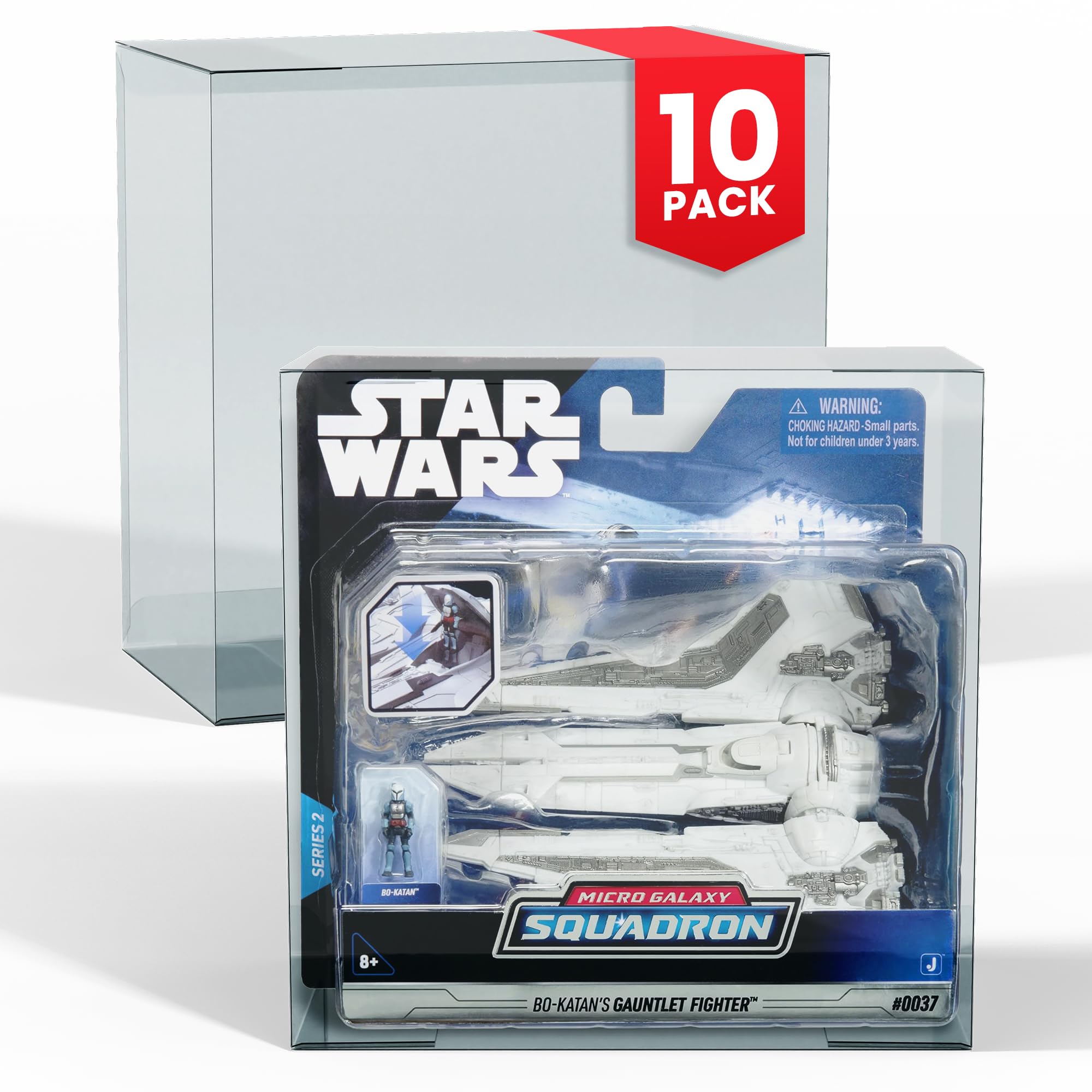 EVORETRO PET Protectors for Star Wars Micro Galaxy Squadron Starfighter (0.40mm, 10-Pack) – Clear Display Cases for Action Figures & Collectibles – Fits Star Wars, AEW, Marvel Legends, and More