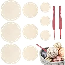 9 Pcs Crochet Basket Bases, Wooden, 10/15/20cm