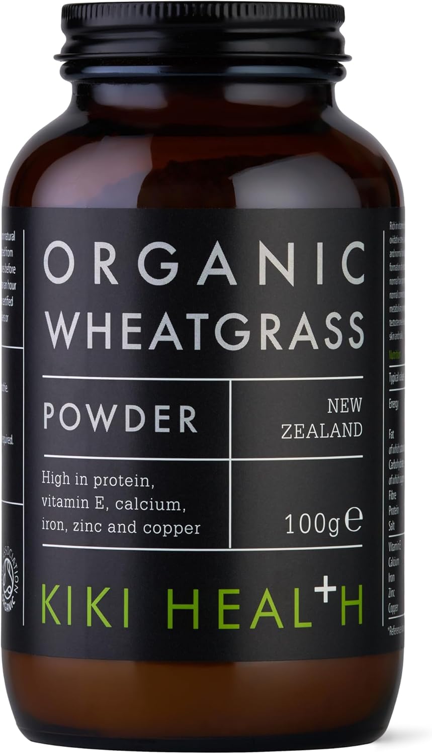 KIKI Health Premium Organic Wheatgrass Powder Supplement – Natural Clean Formula & Vegan-Friendly – Made in The UK, Supports Muscles Bones & Rich in Minerals – Premiun Health Boost – 100g