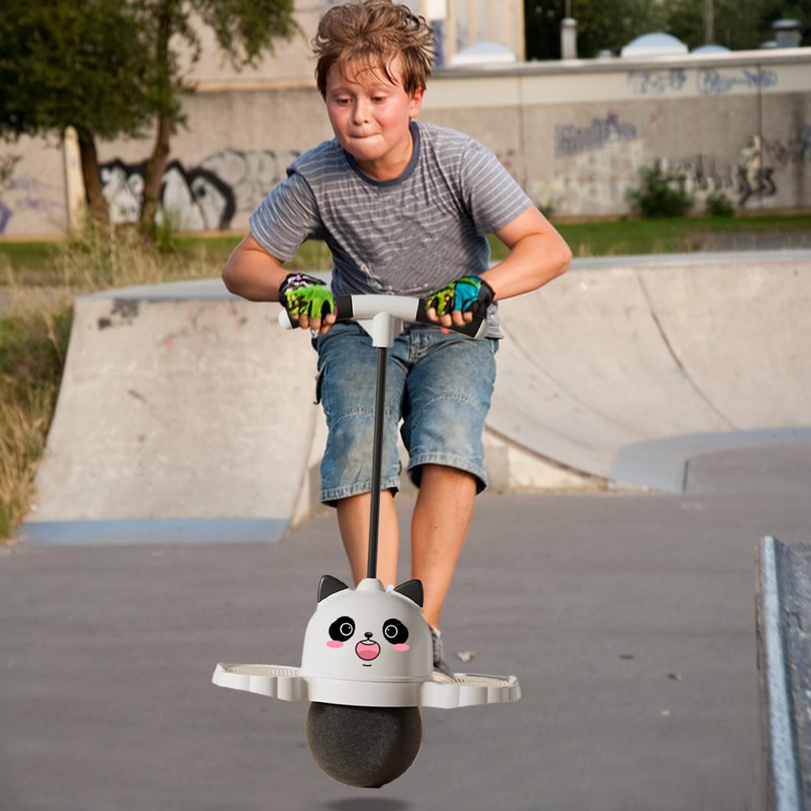 Bastone per Bambini | Divertente Giocattolo per Saltare con Animali | Stick Giocattolo da Salto Antiscivolo con Maniglia | Attrezzatura Rimbalzante Luminosa Bilanciata