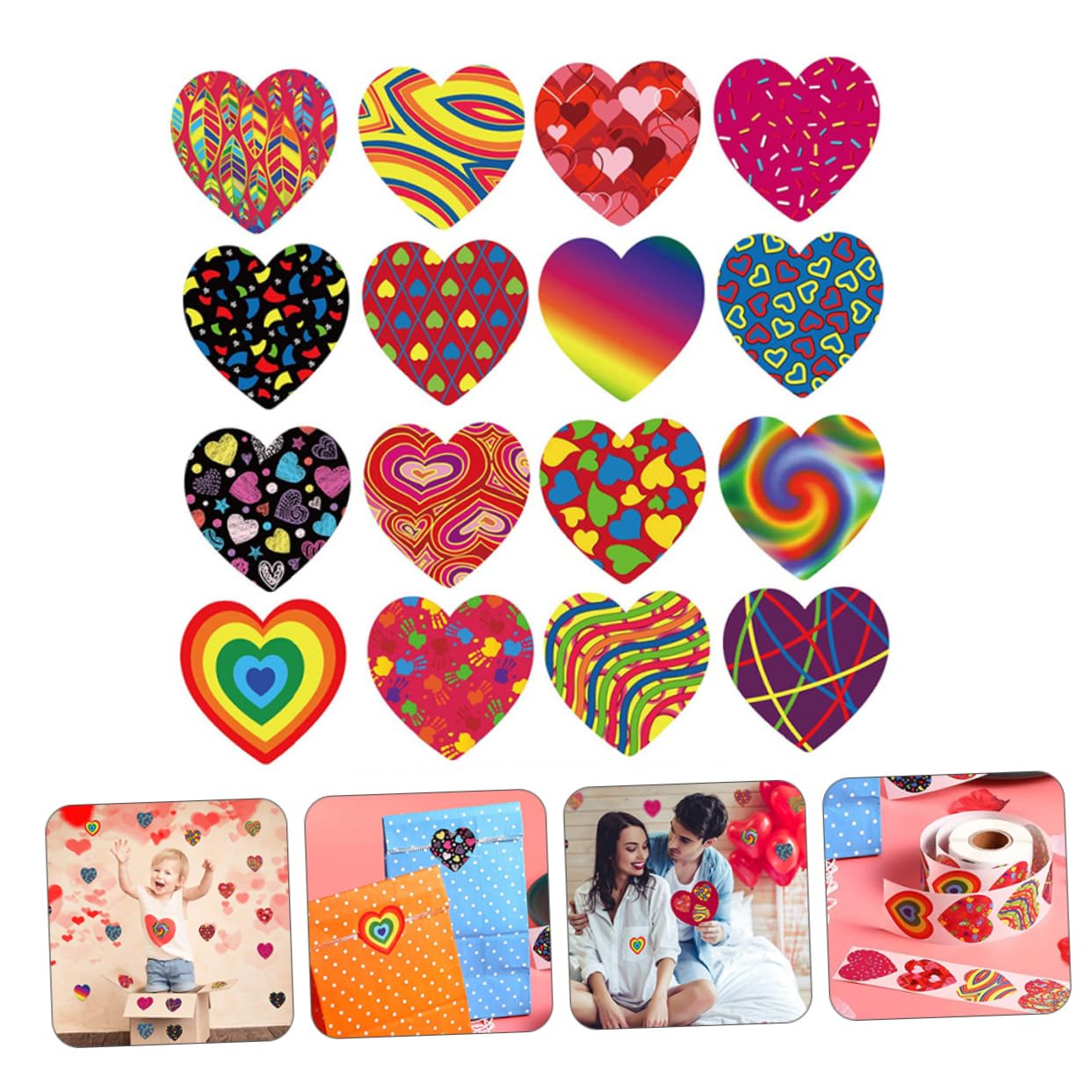 MAGICLULU 3sets Etichette Adesive Forma Di Cuore Per Decorazioni Di Matrimonio e Rosso Blu Per Gadget e Regali Per Invitati