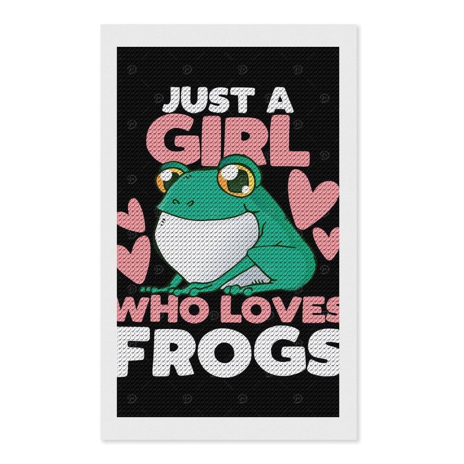 Junmoney Frog Toad Diamond Painting Canvas Kit 12"x20", Leisure Activity, Aesthetic Room Decor, with Tool Kit, DIY, Gift