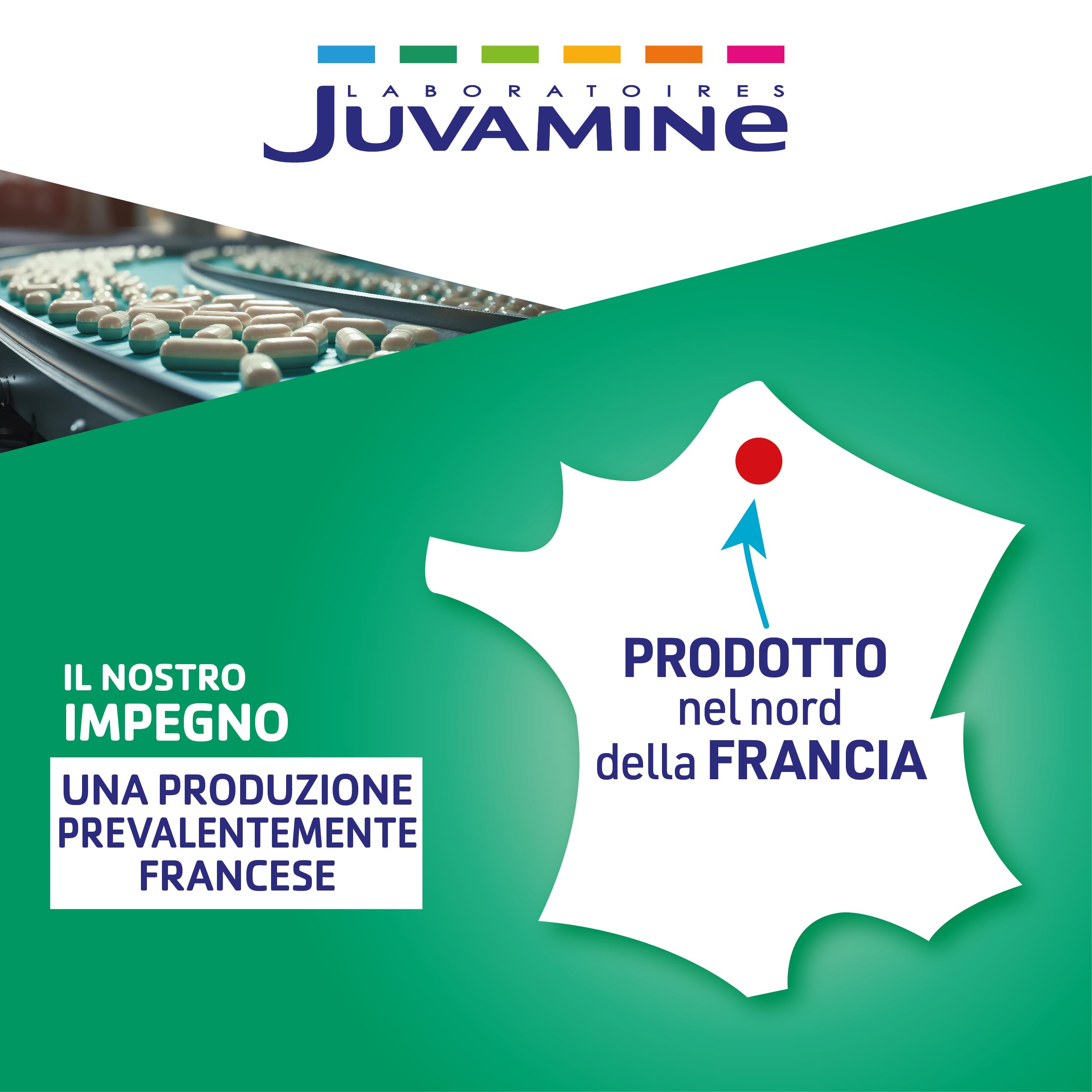JUVAMINE - Digestione - Carbone di lievito - Gas intestinale - Aiuta a ridurre l'eccesso di flatulenza - Formato Maxi - 2 mesi - 120 Capsule - Prodotto in Francia