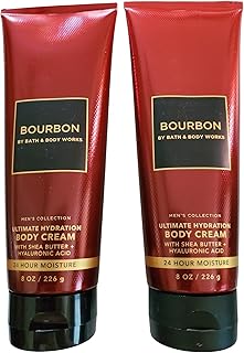 Bath & Body Works Men's Bourbon Ultimate Hydration Body Cream 8 Ounces Pack of 2
