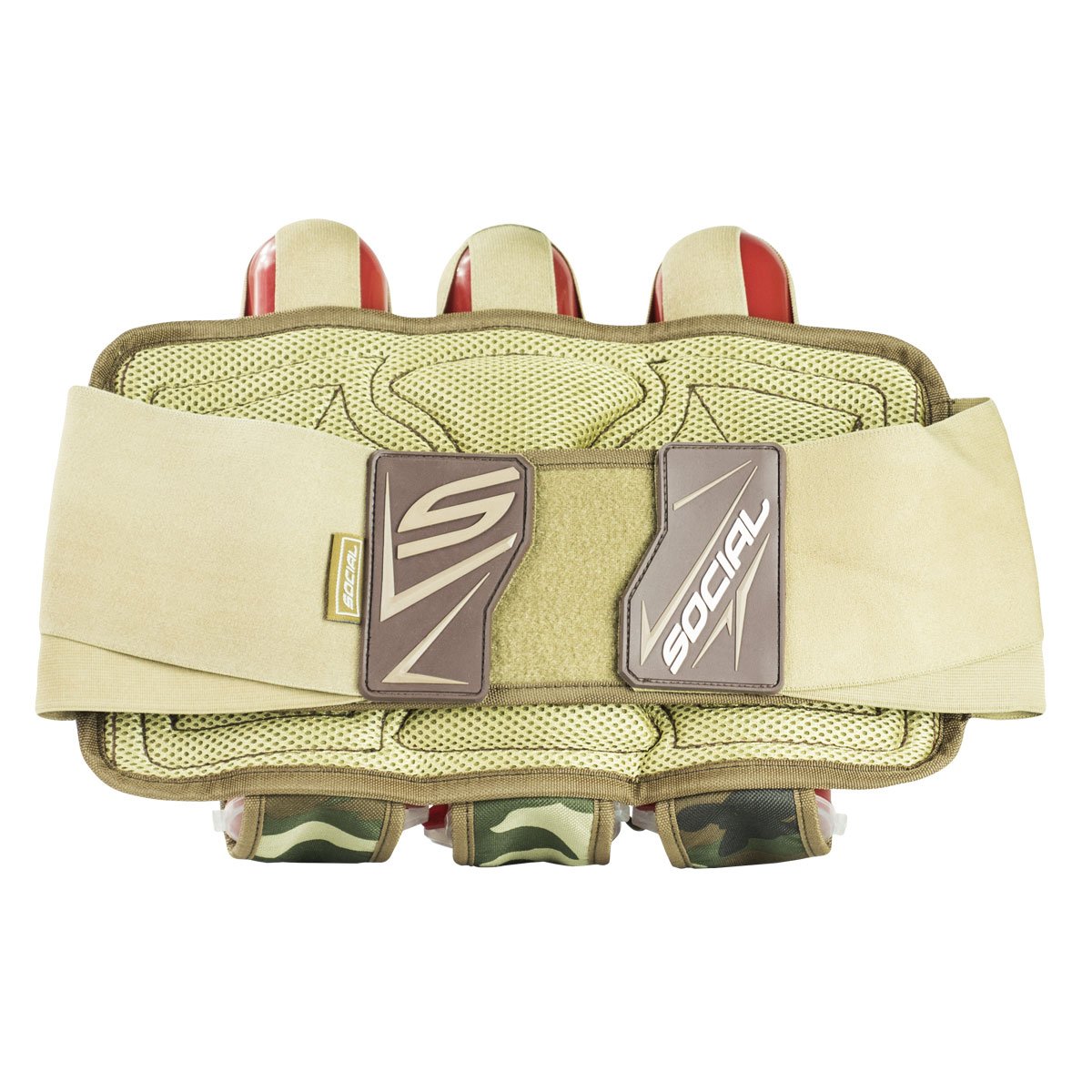 Social Paintball Grit Pod Pack Harness, Coyote Tan Woodland Camo, 3+6 Pod Holders