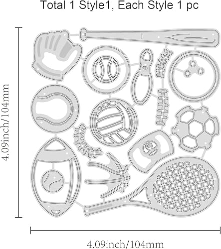Miniatura 40 de GLOBLELAND Troqueles de corte de rugby para hacer tarjetas, troqueles de corte de fútbol para manualidades, álbumes de recortes, diario, papel