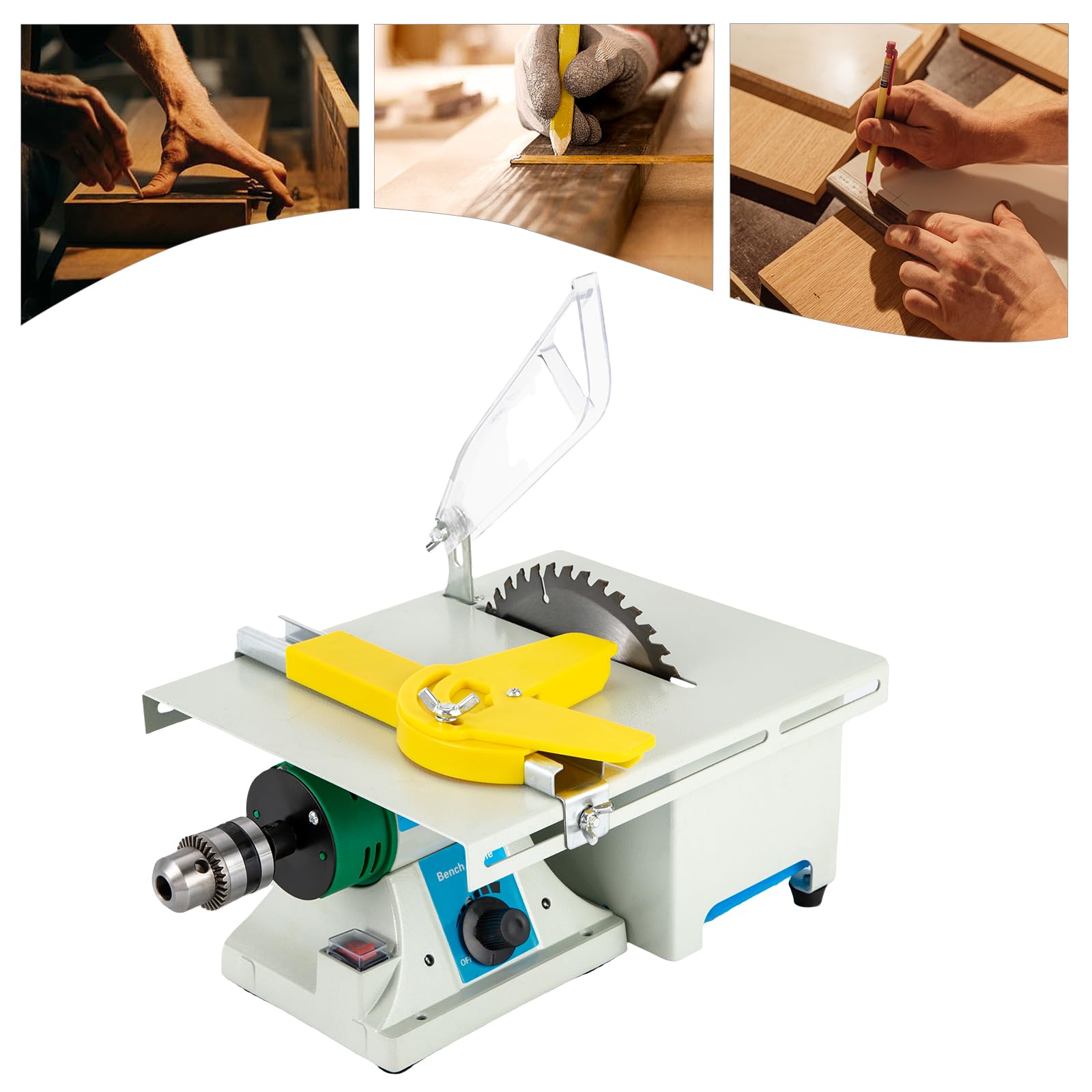 Polisseuse de Pierres Précieuses 750W Machine de Découpe de Scies de Table | Ponceuse électrique (800-10000 tr/min), scie circulaire de table 5 en 1, Pinces De Forage1.5-10mm pour polissage, meulage