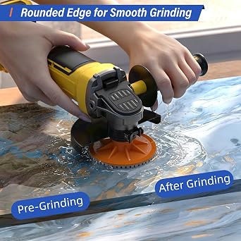 BURMONG 4 Diamond Polishing Pads for Angle Grinder, 5/8-11 UNC Wet/Dry Stone & Concrete Polishing Discs for Granite, Marble, Tile, Quartz, Ceramic(3-Pack)