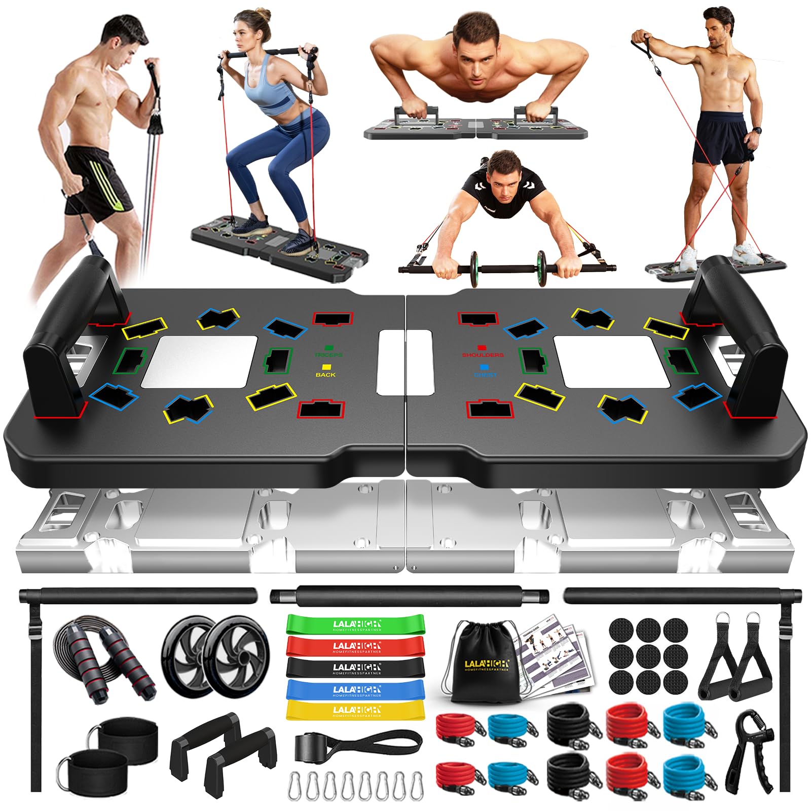 Lalahigh Premium Aluminum Alloy Push Up Board, Home Workout Equipment, Multifunctional Home Fitness,Ideal for Comprehensive Strength Training and Home Workouts