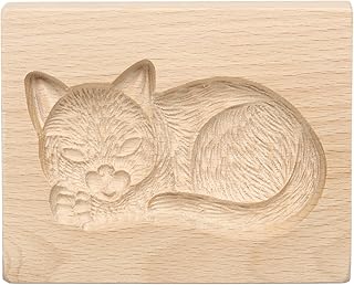 HARFINGTON Wooden Cat Cookie Cutter 3.94" x 3.15" Biscuit Mould