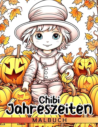 Chibi Jahreszeiten Ausmalbuch Ein Malbuch für Kinder, um die Wunder der vier Jahreszeiten zu lernen und zu erkunden (German Edition)