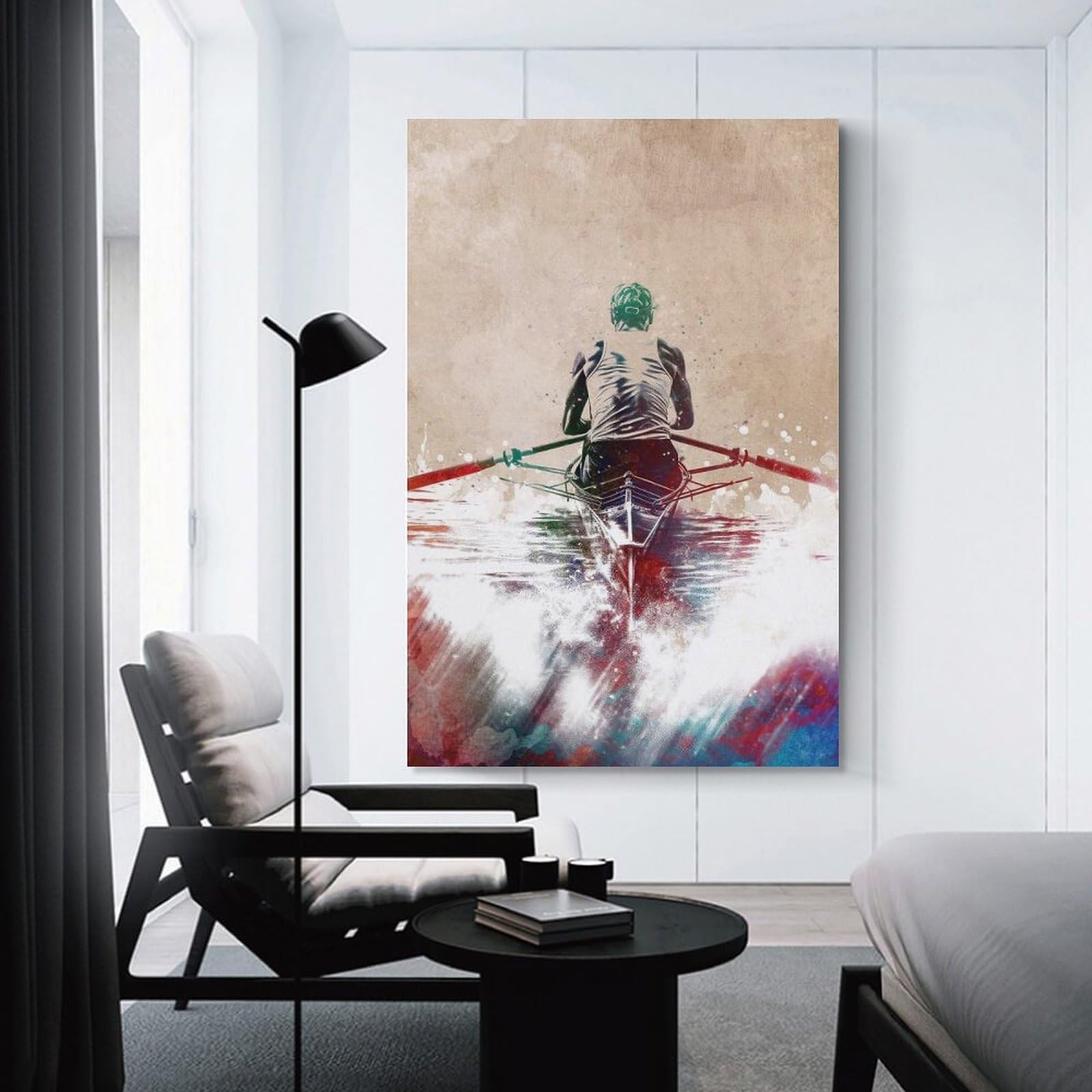 Junmoney Room Decor Wall Art Kayaking Sport Art, 24x36inch(60x90cm), for Wall Displays, Bedrooms Or Room Updates, A Versatile Canvas Print for Layering