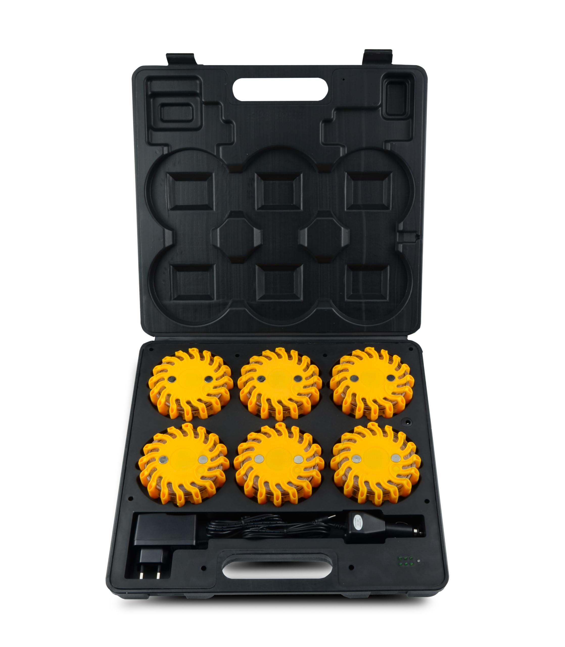 LEDWORK LOT DE 4 MALLETTE DE 6 BALISES DE SIGNALISATION LED RECHARGEABLE IP65 (4 pièces)