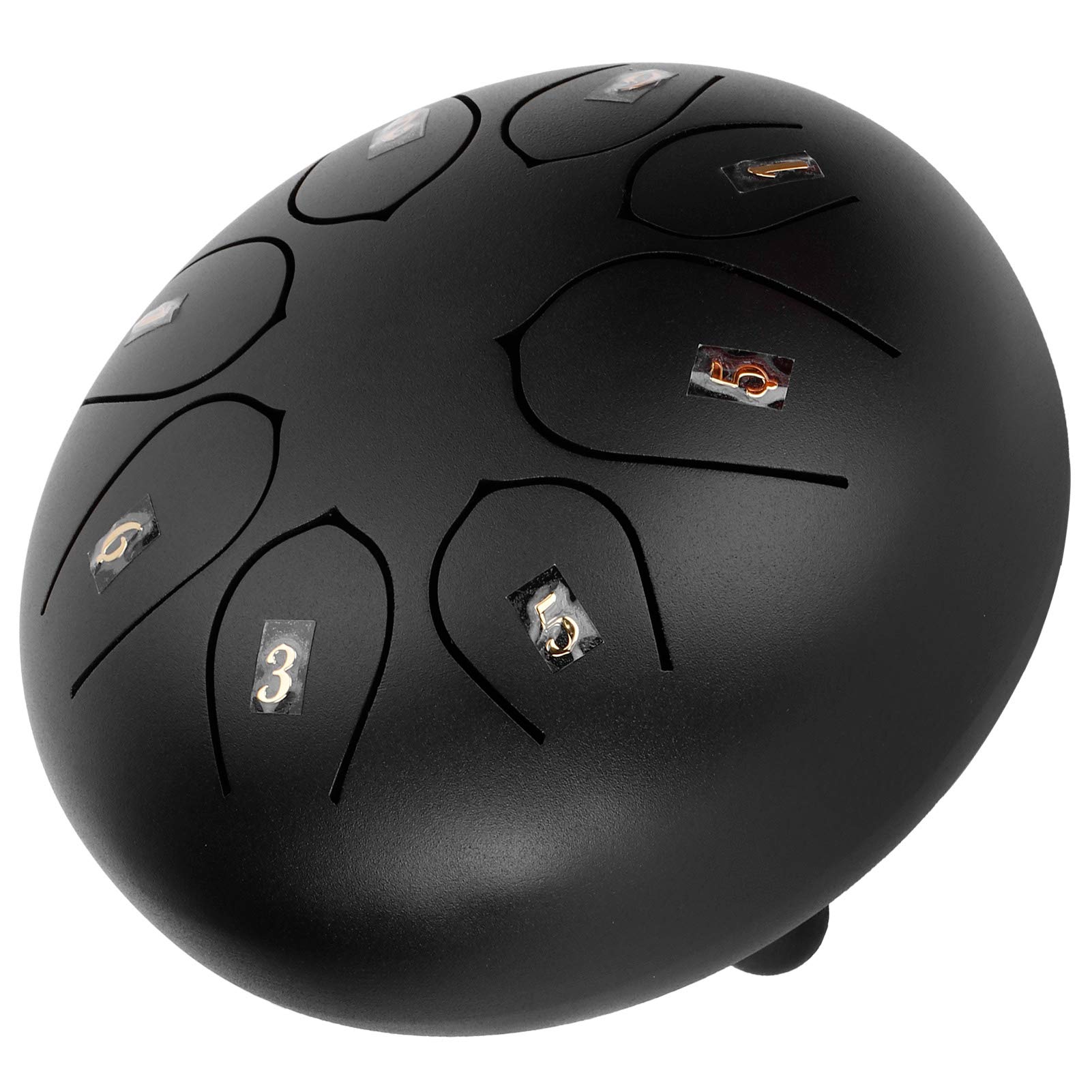 Tambour de Langue Handpan, Tambour de Langue de 6 Pouces, Tambours de Poêle à Main éthérés 8 Tons avec Instrument de Percussion de Pilon (Noir)