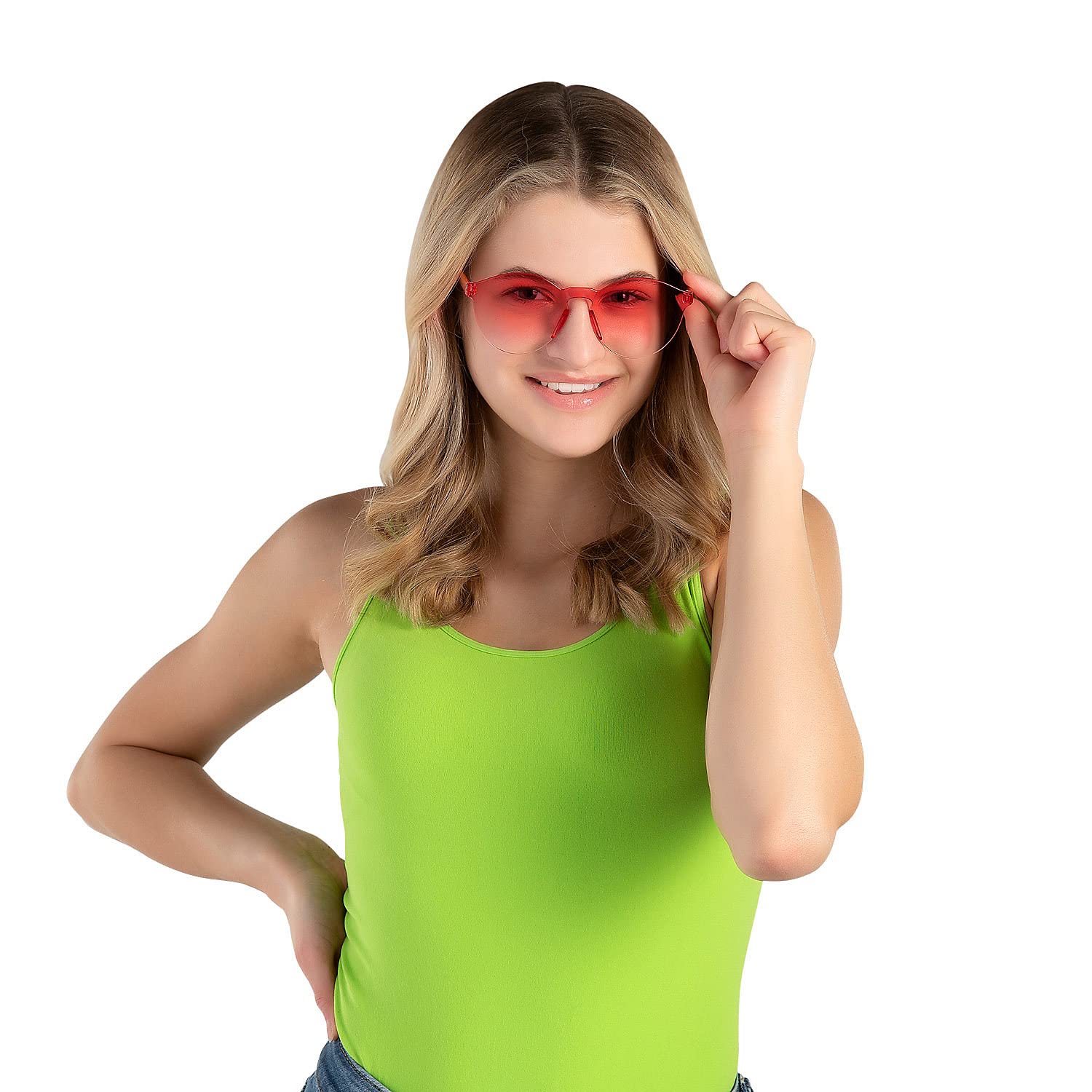 Fun Express Pink Rimless Sunglasses – 12 Pieces