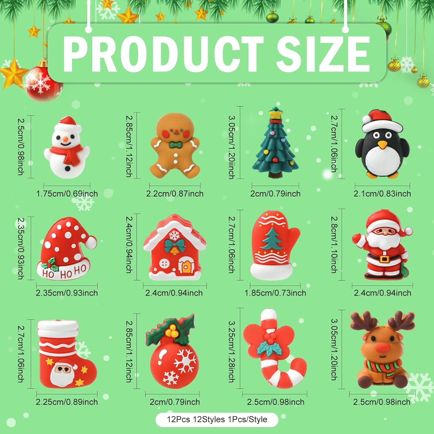 12 Pcs 3D Christmas Silicone Focal Beads for Keychain Making Bulk Focal Beads for Pens DIY Bracelets Necklaces Lanyards Beaded Craft Supplies - Image 2