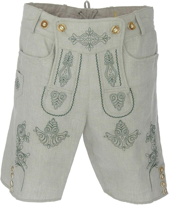 Luftig und bequem | kurze Lederhose Franz aus Leinen von Almsach,  Größe:56;Farbe:Beige : Amazon.de: Bekleidung