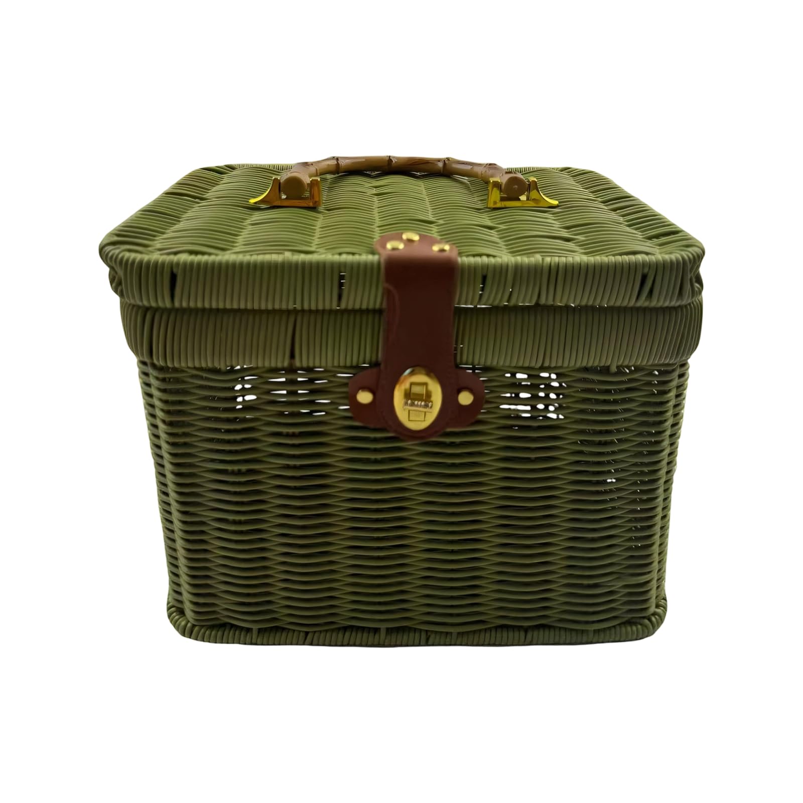 CAZSTYK Handwoven Storage Bin with Lid Storage Basket Perfect for Living Room Bedroom or Bathroom Organization Interlaced Basket with Lid