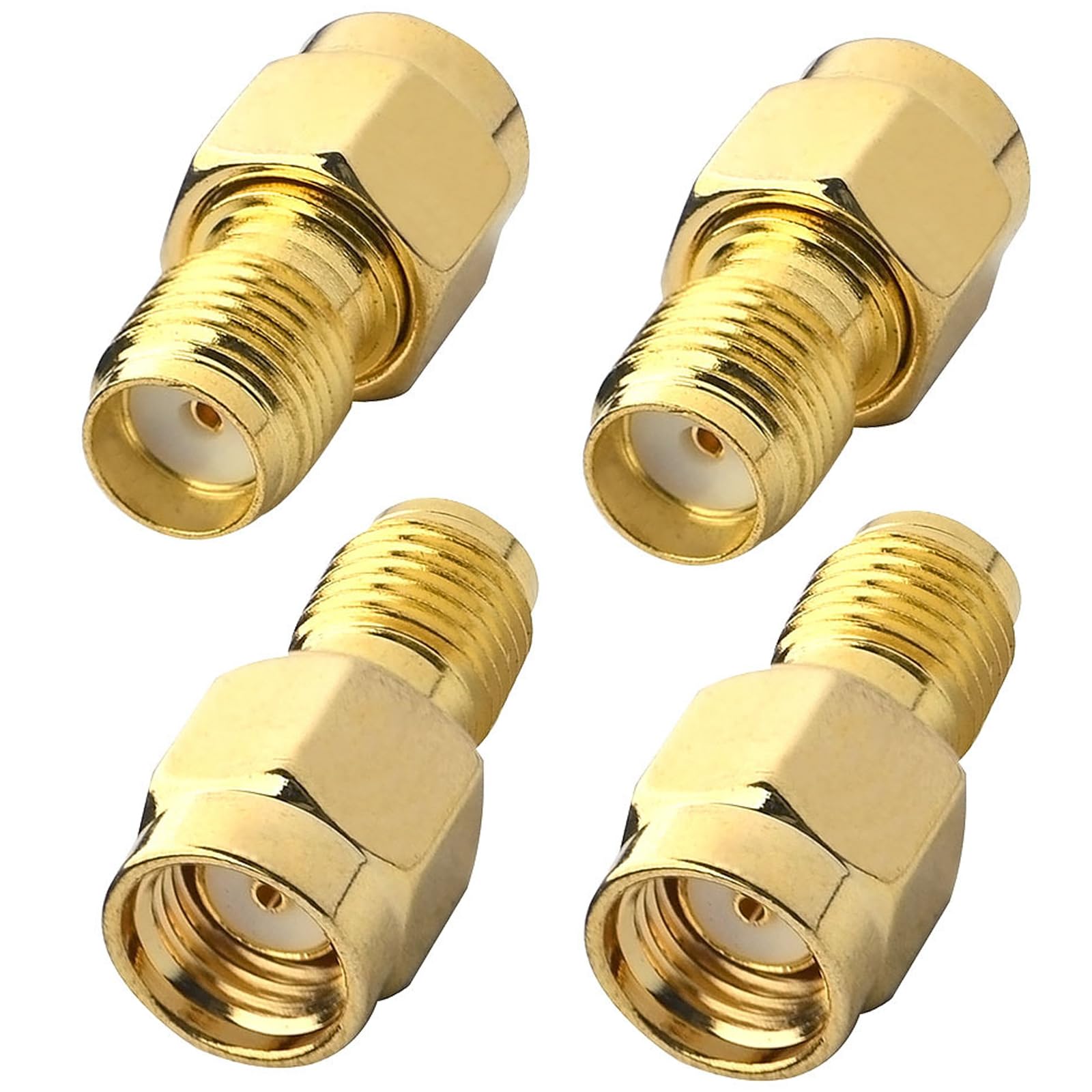 4 Pcs SMA Female to RP-SMA Male Jack Adapter SMA Male Plug to SMA Female Connector Coaxial Coax Adapter for WiFi Antenna Repeaters Radio Signal Extension Cable(B)