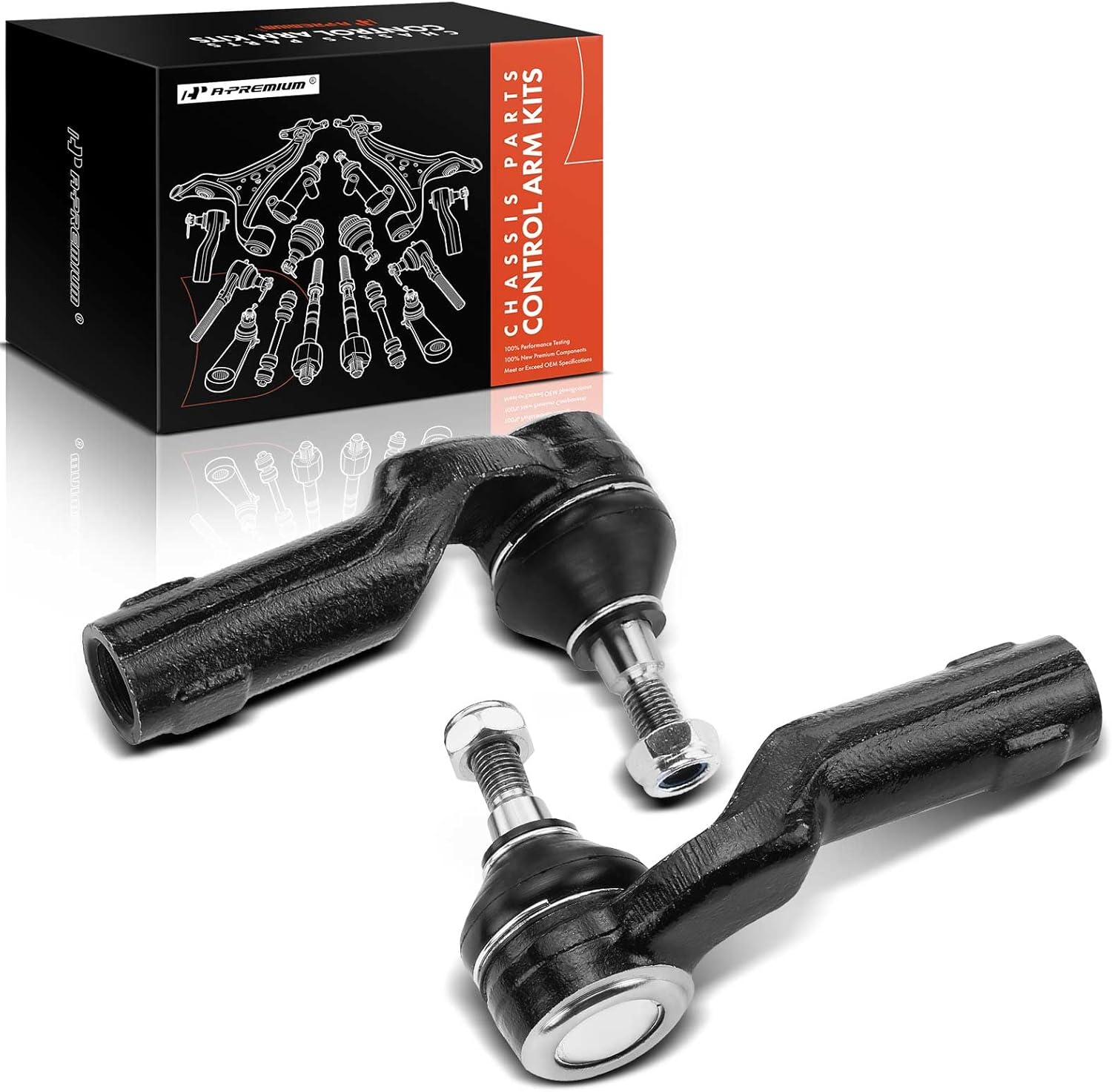 A-Premium 2 x Front Outer Tie Rod Ends, Compatible with Mazda 3 2004-2013, 3 Sport 2009-2013, 5 2006-2010 & 2012-2017