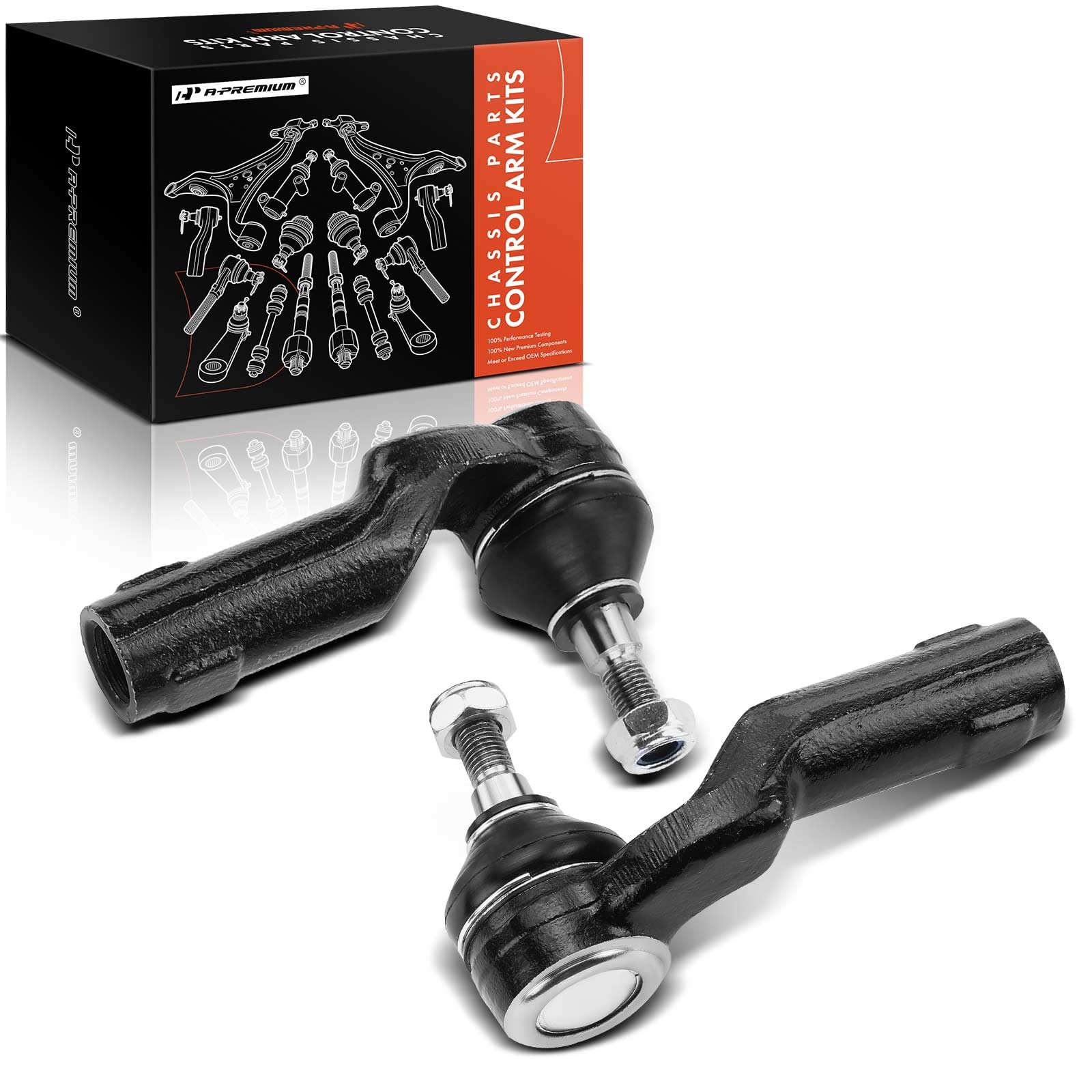 A-Premium 2 x Front Outer Tie Rod Ends, Compatible with Mazda 3