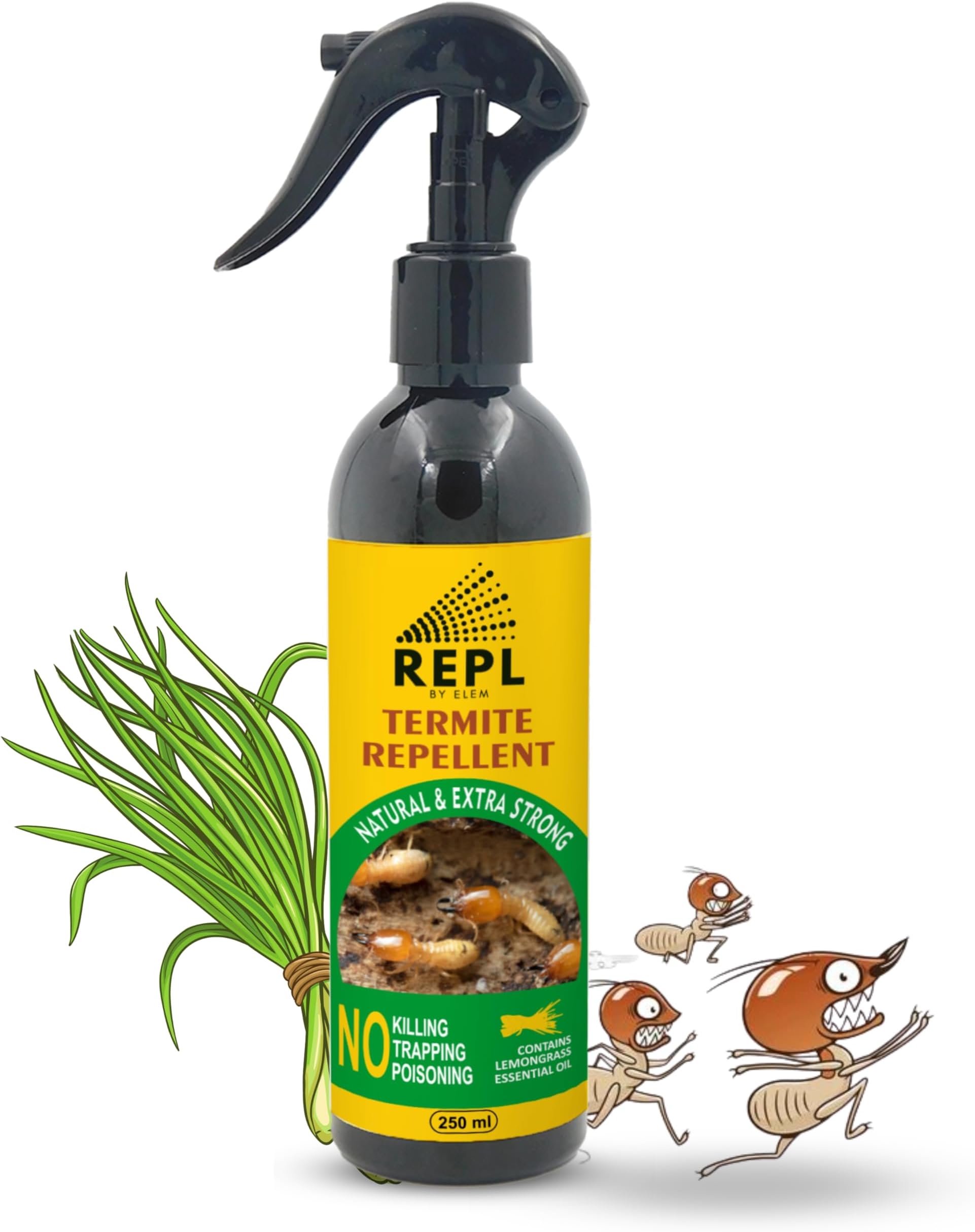 Repl Termite Repellent Spray 250 ML | Anti-Termite Spray for Wood | Herbal Termite Spray for Wall & Wood | Natural Anti-Termite spray with Essential Oil | Safe & Effective Deemak Spray for Home |QTY 1