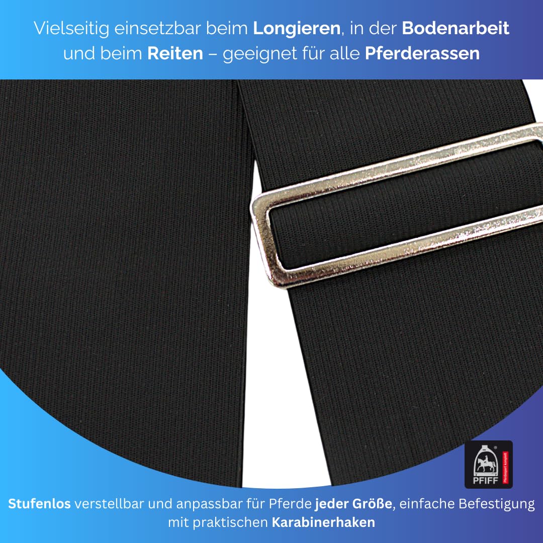 PFIFF 103117 Longier i system treningowy, elastyczny pas treningowy do budowy mięśni, wspomaga równowagę, specjalnie rozciągliwy materiał, czarny, pełny