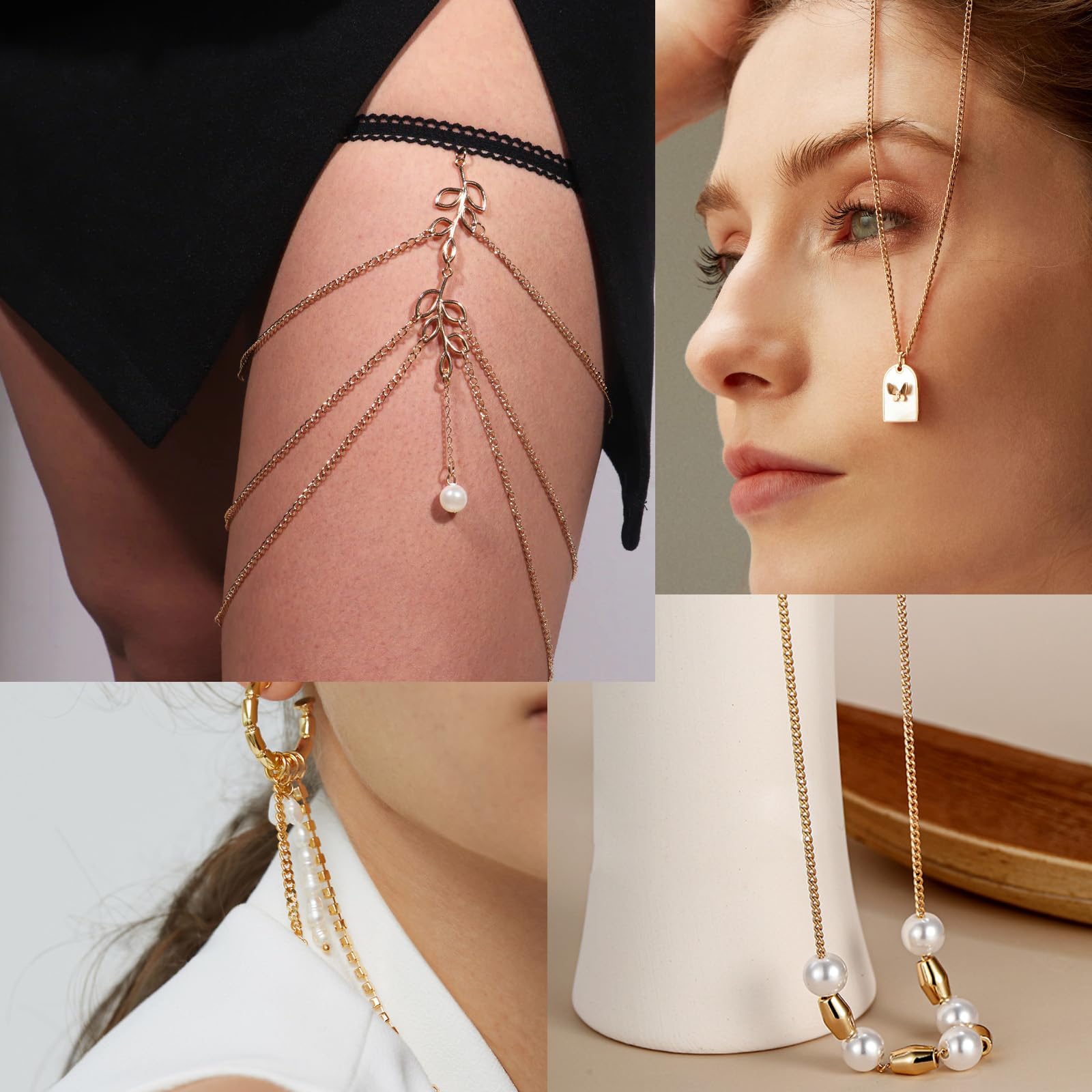 Catena barbazzale placcata in oro 18 K, lunghezza 3 m, 3 mm, per la creazione di gioielli fai da te | Catena a maglia barbazzale piatta in acciaio inossidabile 304 color oro per la creazione di gioielli