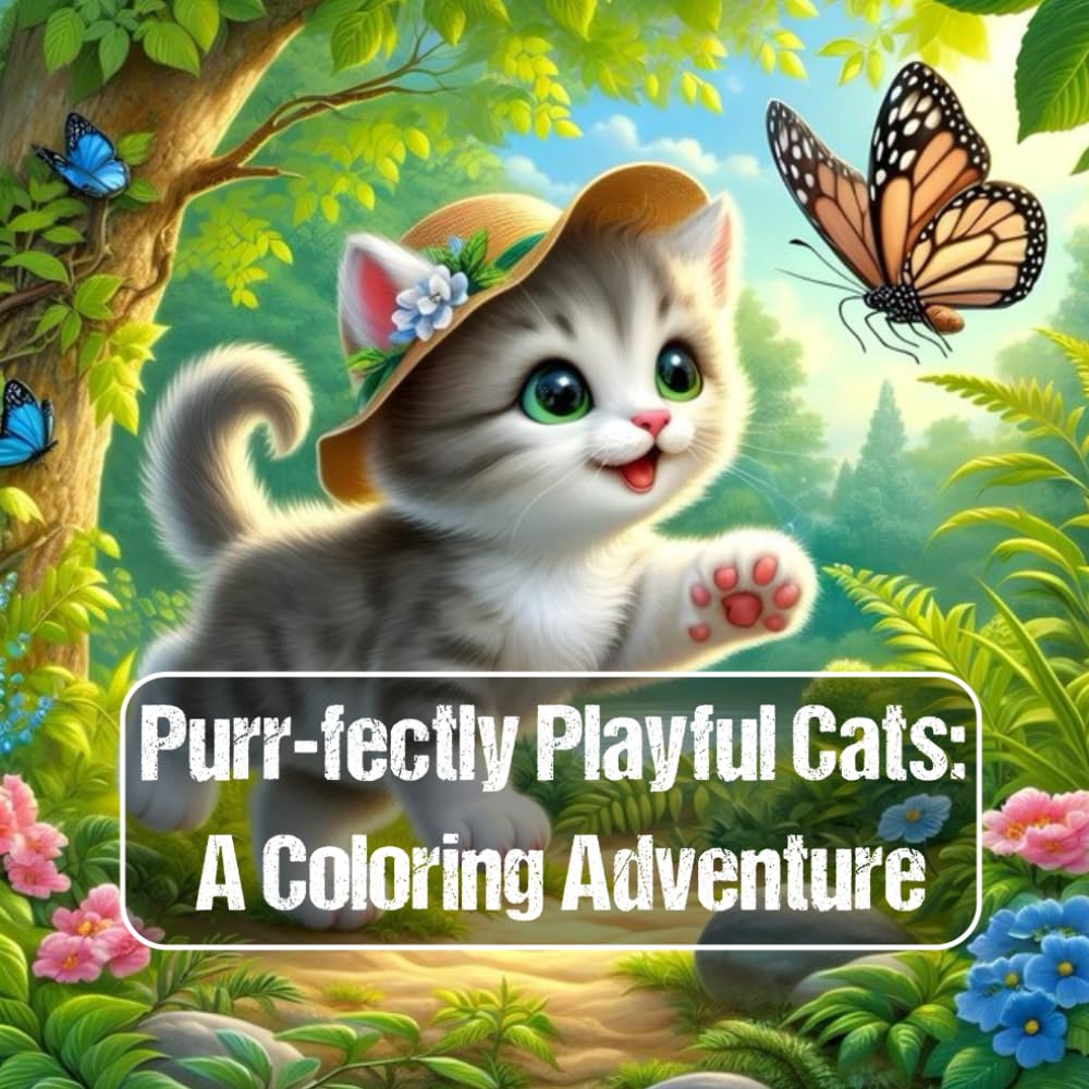 Purr-fectly Playful Cats: A Coloring Adventure: Color Your Way Through Feline Fun!