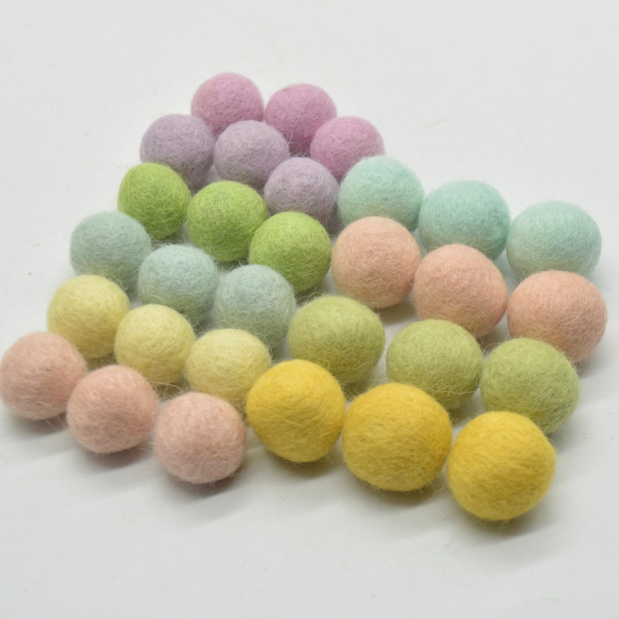 Od Craft Supplies Pastel Colors 100% Wool Felt Balls - 2Cm Felt Balls - 30 Count - Light Pastel Rainbow