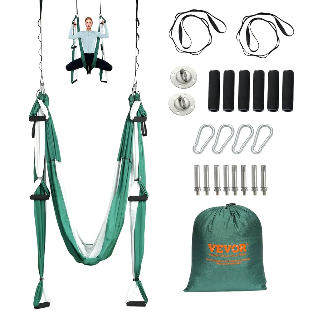 空中ヨガセット Amazon.co.jp: Aerial Yoga Swing Set with Ceiling Hooks 天井