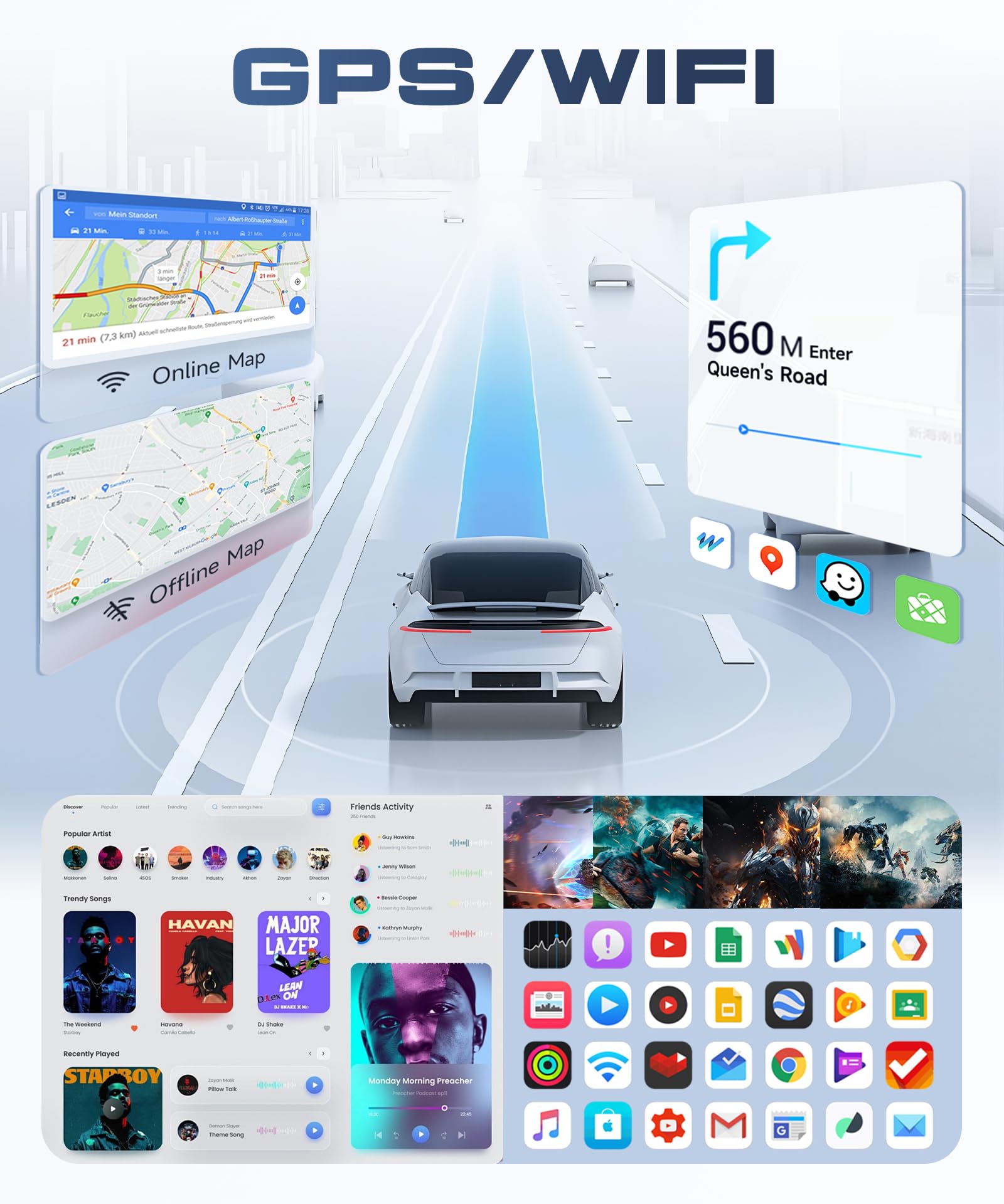 Rimoody Autoradio 9 Pollici Android 15 Per Audi A3 8P/8V (2003-2012) - 6GB RAM 128GB ROM, CarPlay Wireless