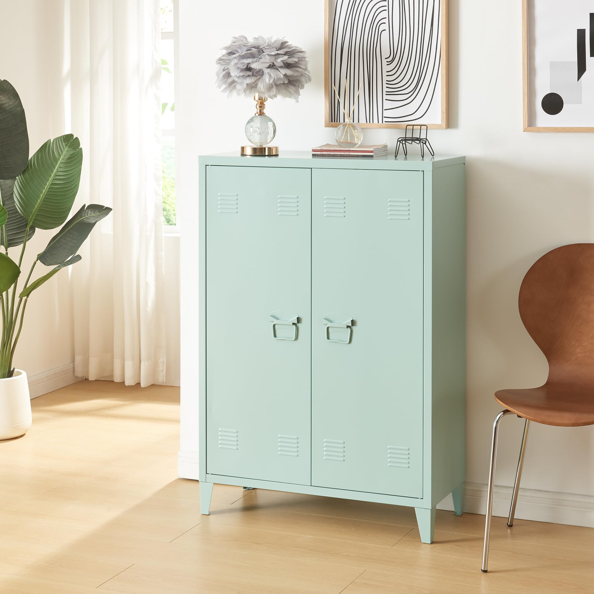Armoire 2 portes en acier vert - Ma Déco Industrielle