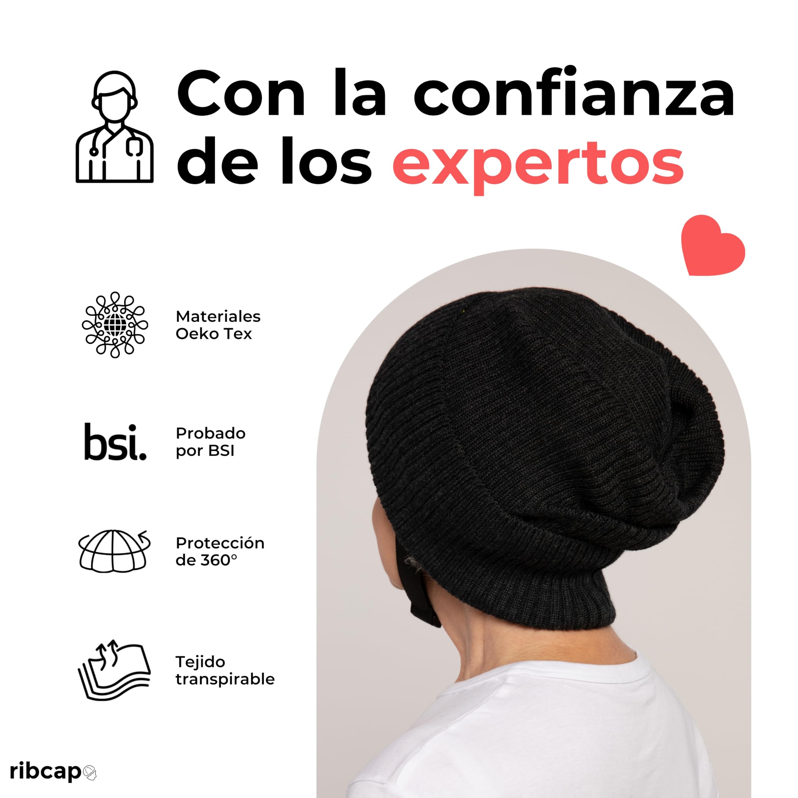 Ribcap Lenny Antracita | Casco Protector Blando para Personas con Epilepsia