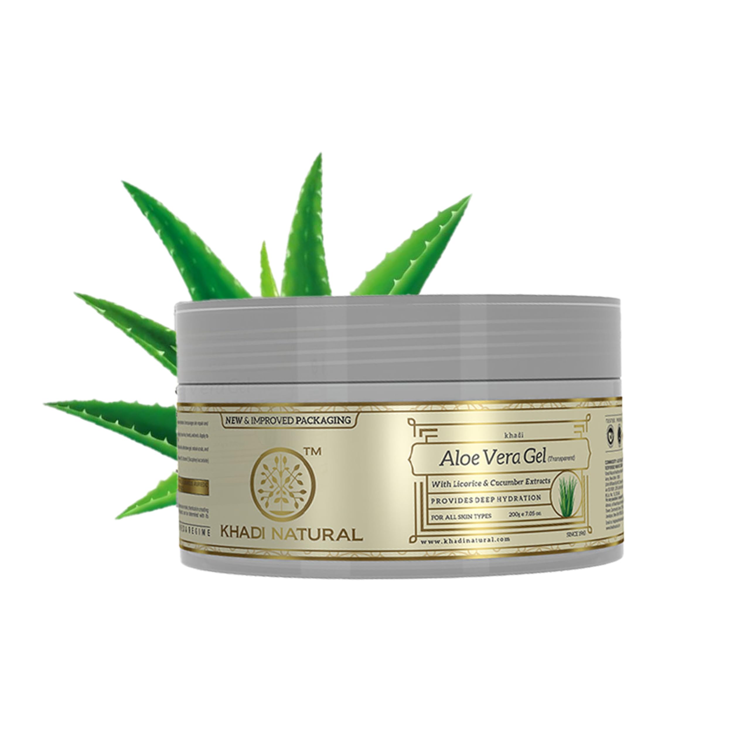 Khadi Natural Aloe Vera Gel | Deeply Moisturizing, Non Sticky Formula | Makes Skin Soft and Supple | Suitable for All Skin Types | 200g