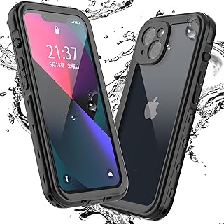 iPhone 13 用 ケース 防水 全面保護 耐衝撃 衝撃吸收 防雪 防塵 薄型 滑り止め クリア QI充電・顔認証対応 雨の日、お風呂など適用 iPhone 13 防水ケース(6.1インチ)