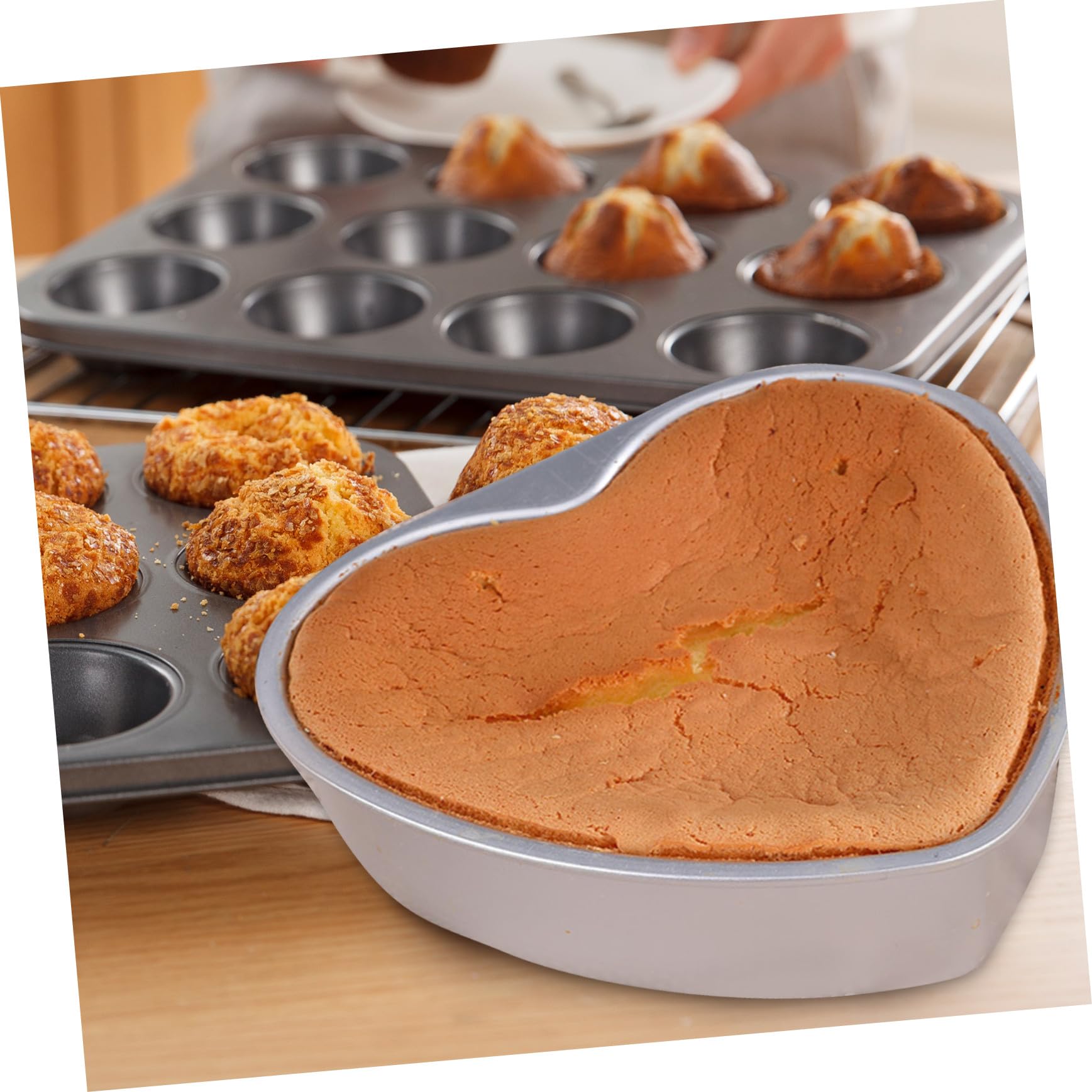 Moule à Gâteau Forme de Cœur Moule à Pâtisserie Antiadhésif pour Gâteaux Desserts et DIY