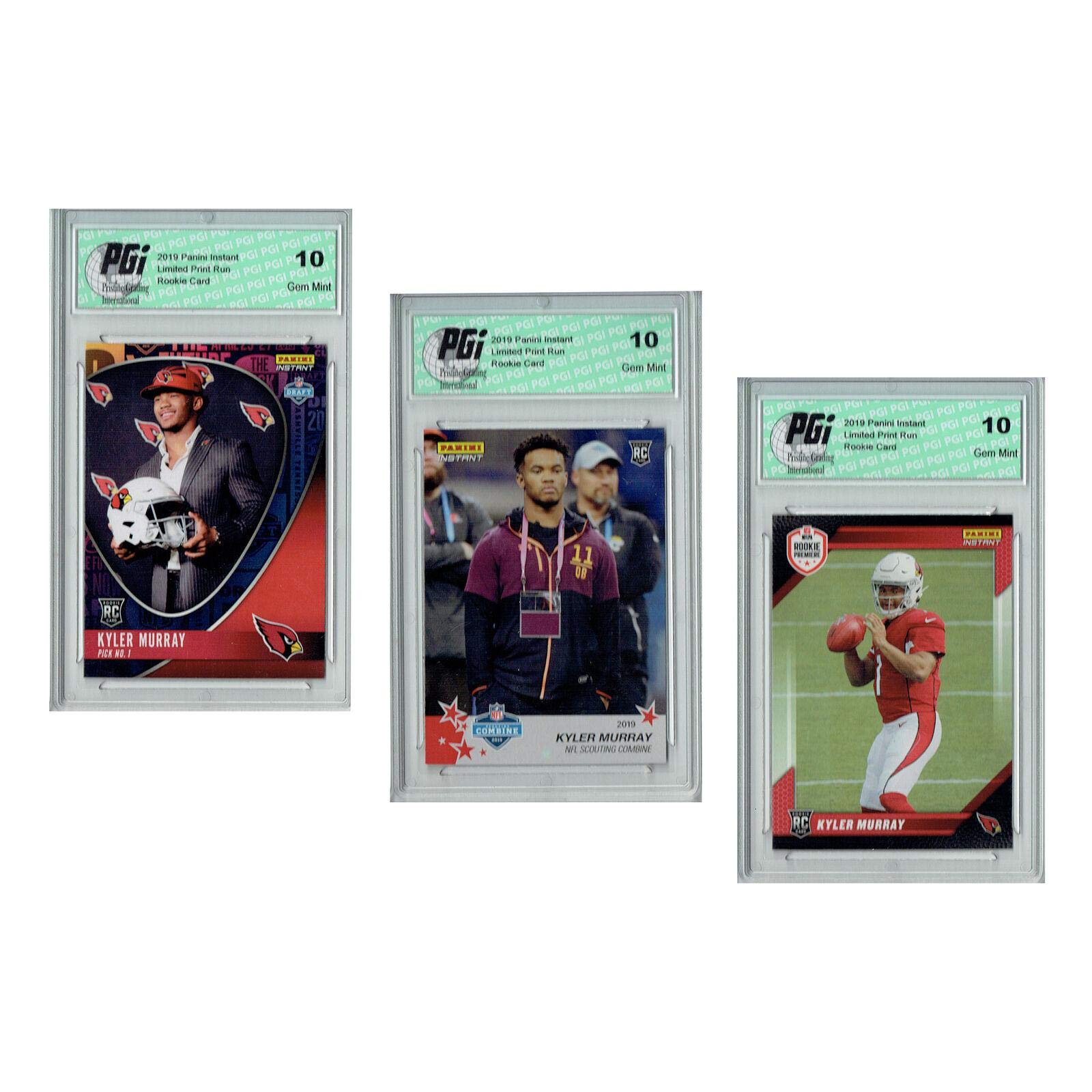Kyler Murray 2019 Panini Instant & Rookie Premiere 3-Pack Rookie Card PGI 10 - Football Slabbed Rook