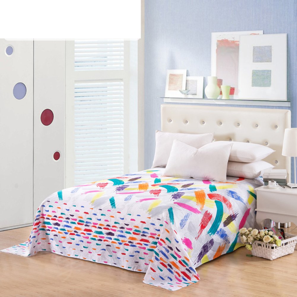 Sergé coton double feuilles 200x230cm drap plat respirant grand lit
