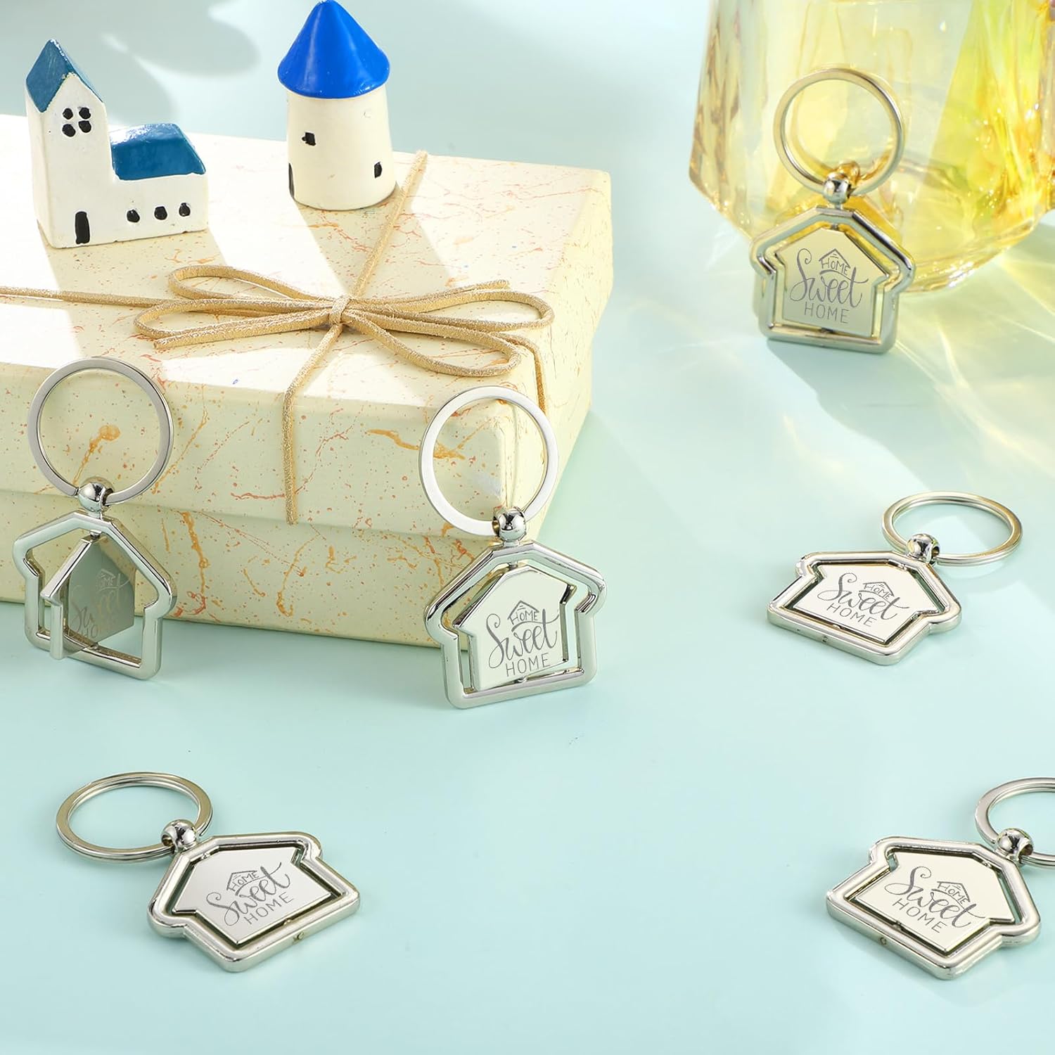Sweet Home Keychain Estate Agent Gifts for Guests House Shaped Keychain Estate Agent Supplies for Housewarming