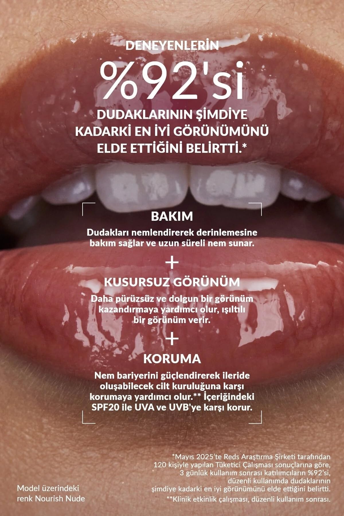 AVON Make Up + Care Peptit İçeren Serum Gloss Dudak Parlatıcısı, Nourish Nude