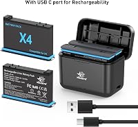 Pachet încărcător baterii Melasta pentru camera Insta360 X4, baterie de schimb Li-ion 3.85V 2500mAh, 2 acumulatori și 1 încărcător cu două porturi 9