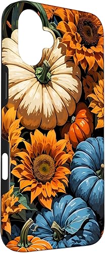 Miniatura 60 de Funda para iPhone 13 Pro Max Bonito arte de calabazas, girasoles y hojas de otoño